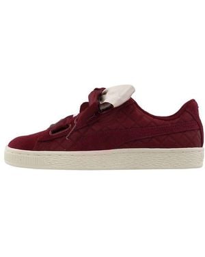 PUMA (Wmns) Suede Heart Quilt 'Cordovan' - Red