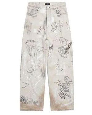 Balenciaga Graffiti Baggy Trousers '' - Grey