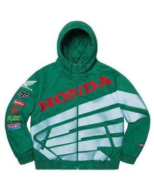Supreme X Honda Fox Racing Puffy Zip Up Jacket - Green