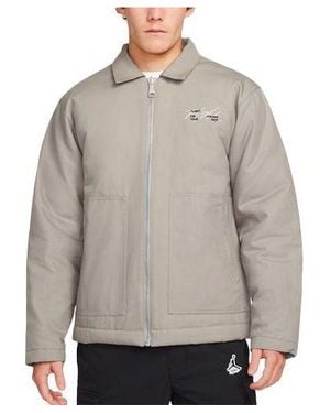 Nike Alphabet Printing Zipper Jacket - Gray