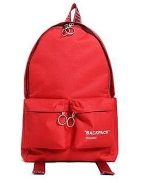 Off-White c/o Virgil Abloh Off- Slogan Printing Backpack - Red