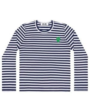 COMME DES GARÇONS PLAY (Wmns) Stripe Long Sleeves Tee - Blue