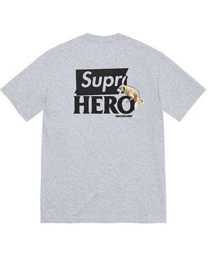 Supreme Ss22 Week 17 Antihero Dog Tee Puppy Alphabet Logo Printing Round Neck Short Sleeve - Gray
