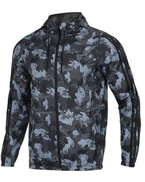 adidas Camouflage Hooded Casual Woven Jacket - Blue