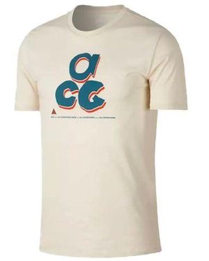 Nike Pattern Printing Loose Short Sleeve T-Shirt Light Cream - Natural