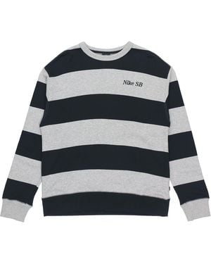 Nike Sb Skateboard Striped Skate Sports Crew-Neck - Black