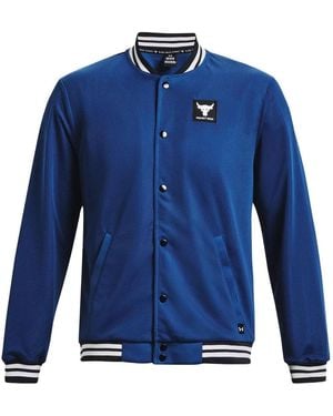 Under Armour Project Rock Varsity Jacket 'College' - Blue