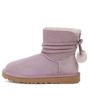 UGG (Wmns) Mini Bailey Bow Pom 'Taupe' - Purple