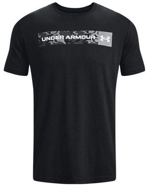 Under Armour Camo Chest Stripe Short Sleeve T-Shirt - Black