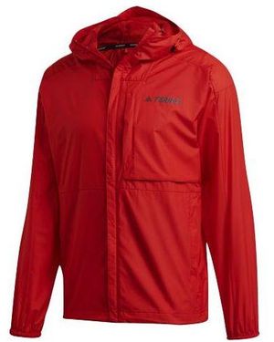 adidas Casual Sports Hooded Long Sleeves Jacket - Red