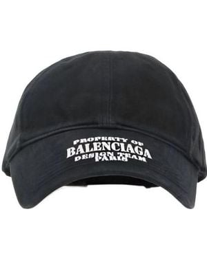 Balenciaga Property Of Embroidered Denim Ball Cap - Black