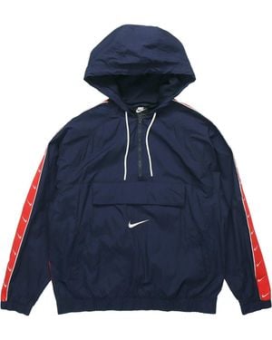 Nike Sportswear Big Swoosh Hooded Long Sleeve Color Block Jacket Cd0420-451 Colorblock - Blue
