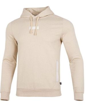 PUMA Solid Colour Pullover Hooded Athleisure Casual Sports Creamy - Natural
