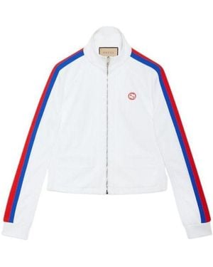 Gucci (Wmns) Technical Jersey Zip Jacket With Web 'Off' - Blue