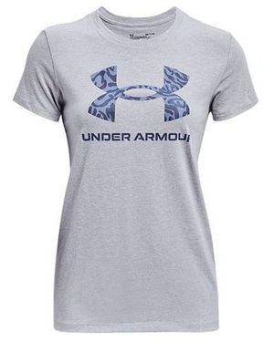 Under Armour (Wmns) Graphic Training Sports Print Crewneck Short Sleeve - Blue