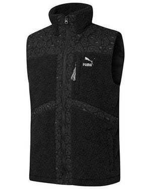 PUMA Paisley Woven Sherpa Vest - Black