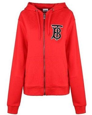 Burberry (Wmns) Alphabet Printing Zipper Hoodie - Red
