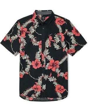 Vans Flowers Printing Short Sleeve Shirt - Black