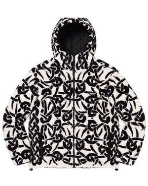 Supreme Celtic Knot Reversible Windstopper Fleece Hooded Jacket - Black
