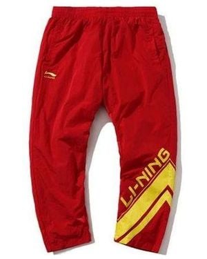 Li-ning Logo Track Pants Paris Fashion Week - Red