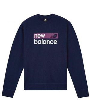 New Balance (Wmns) Logo Sweatshirt 'Pigment' - Blue