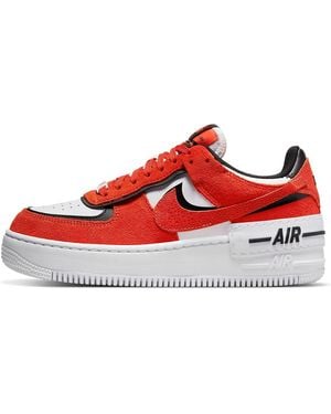 Nike (Wmns) Air Force 1 Shadow 'Cracked Leather - Red
