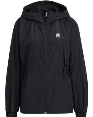 adidas (Wmns) Neo Woven Hooded Training Windbreaker Jackets - Black
