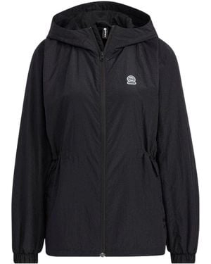 adidas (Wmns) Neo Woven Hooded Training Windbreaker Jackets - Black