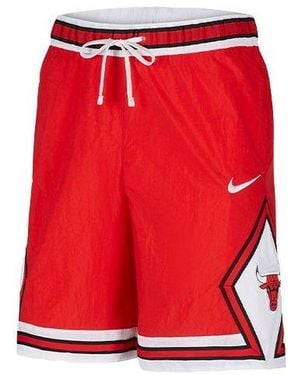 Nike Chicago Bulls Courtside Heritage Nba Casual Sports Logo Printing Basketball Shorts - Red