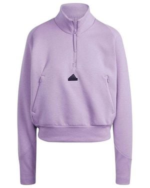 adidas (Wmns) Zne Quarter-Zip Track Jacket Asia Sizing - Purple