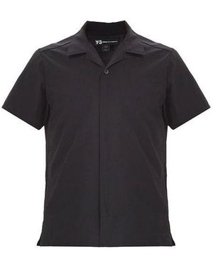 adidas Y-3 Solid Colour Casual Short Sleeve Shirt - Black