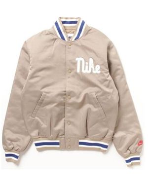 Nike Dugout Loose Satin Jacket Asia Sizing 'Khaki Sail' Fq7970-247 - Natural