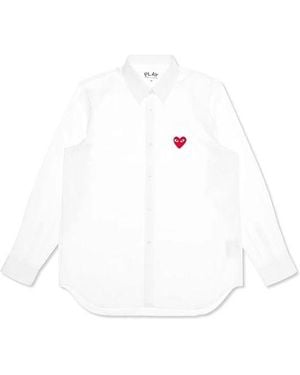 COMME DES GARÇONS PLAY Emblem Button Down - White