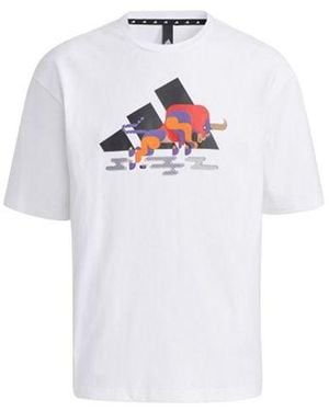 adidas Cny Gfx T Subject Pattern Training Sports Short Sleeve - White