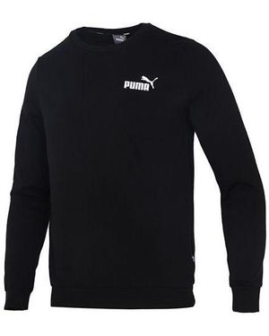 PUMA Ess Small Logo Crew Fl Logo Printing Sports Round Neck Pullover - Blue