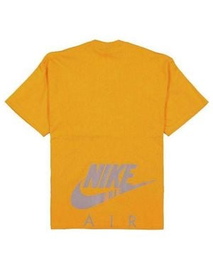 Nike Air X Kim Jones Crossover Logo Alphabet Printing Round Neck Short Sleeve Us Edition Couple Style - Yellow