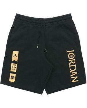 Nike Fleece Bronzing Pure Cotton Sports Knit Shorts - Black