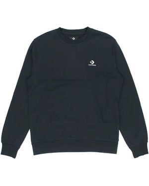 Converse Casual Sports Logo Round Neck Pullover Dark - Blue