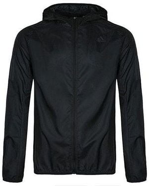 adidas Own The Run Jkt Running Athleisure Casual Sports Hooded Zipper Jacket - Black