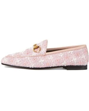 Gucci (Wmns) Jordaan Tweed Loafers - Pink