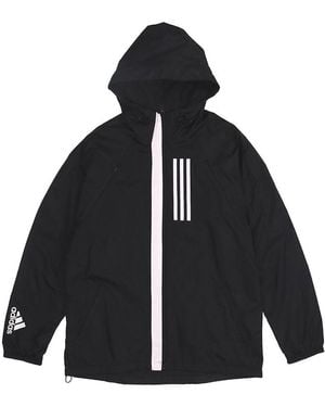 adidas Outdoor Windproof Sports Hooded Jacket - Black