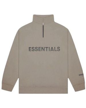 Fear Of God Fw20 Half Zip Sweatshirt 'Taupe' - Grey