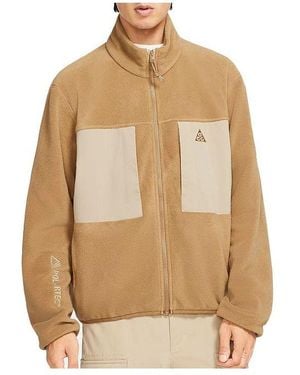Nike Acg Polartec Wolf Tree Fleece Zipper Cardigan Stay Warm Jacket - Natural