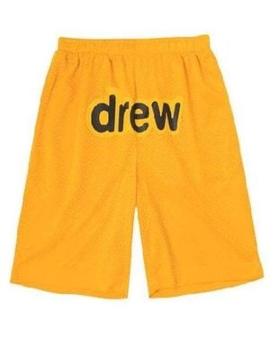 Drew House Secret Mesh Cotton Shorts 'Golden' - Yellow