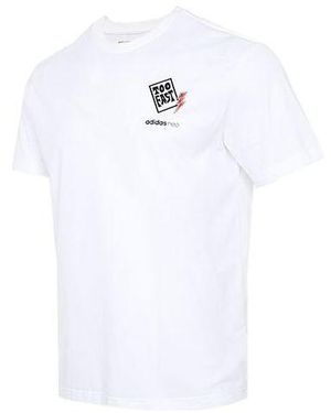 adidas Neo Logo Printing Sports Short Sleeve - White