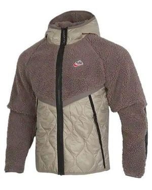 Nike Sportswear Hooded Fleece Jacket - Brown
