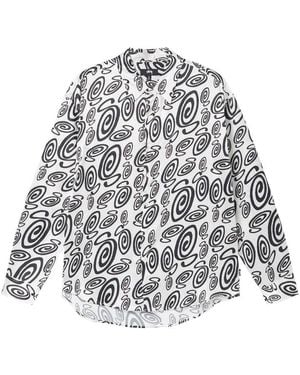 Stussy Swirly S Silk Shirt - Black