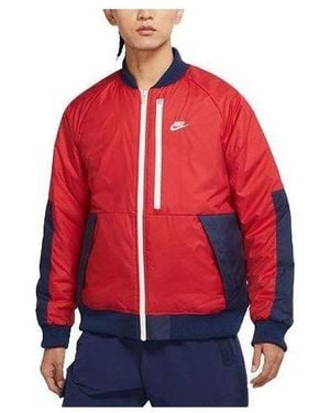 Nike Sportswear Therma-Fit Legacy Reversible Bomber Jacket - Red