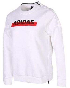 adidas (Wmns) Sports Stylish Pullover Round Neck Long Sleeves - White