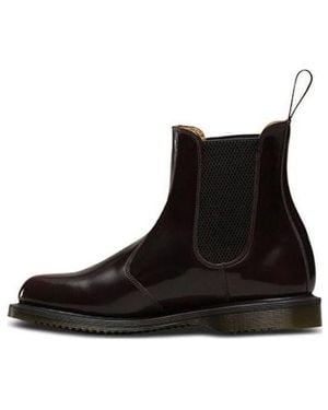 Dr. Martens (Wmns) Dr.Martens Flora Smooth Leather Chelsea Boots 'Cherry' - Black
